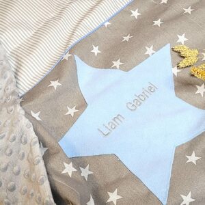 Babydecke mit Stern personalisiert