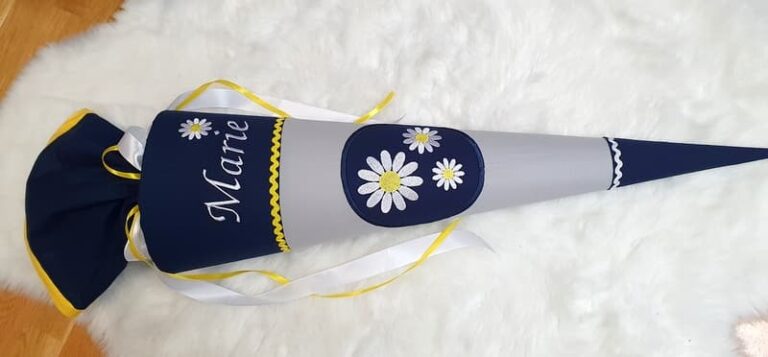 Schultüte mit Gänseblümchen