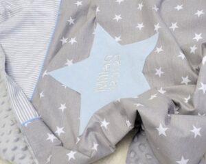 Babydecken mit Stern blau