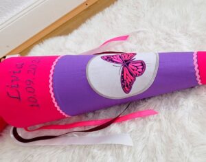 Schultüte Schmetterlinge in Lila
