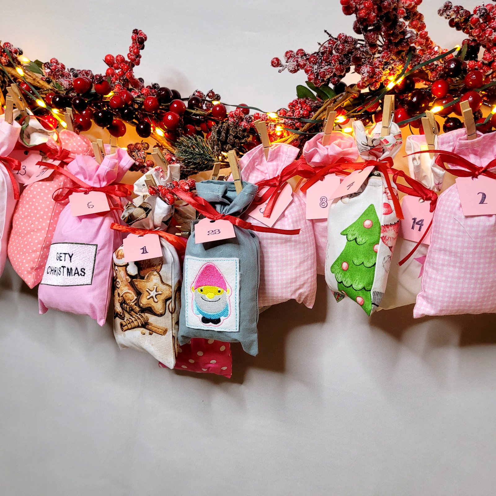 Adventskalender in rosa