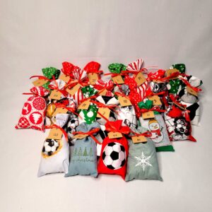 Adventskalender Fußball mit 4 Stickerei