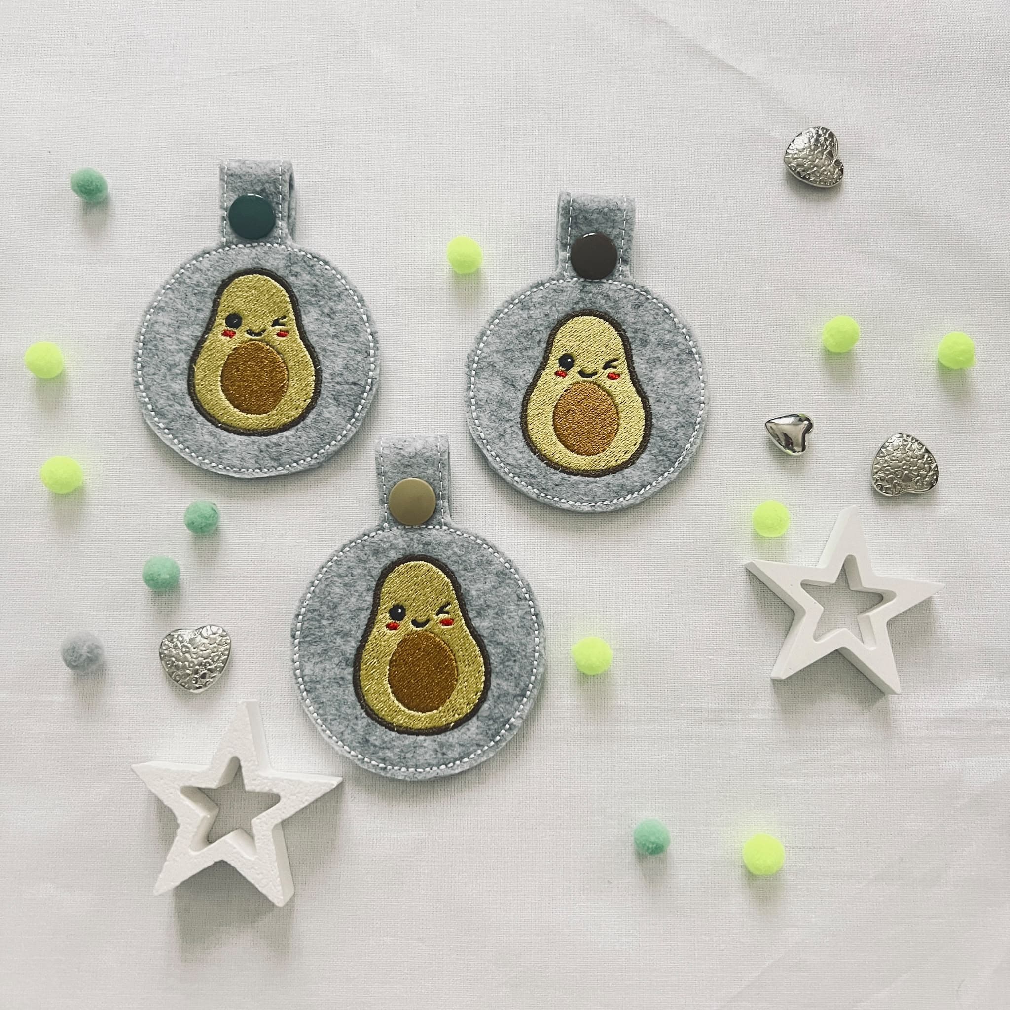 Schlüsselanhänger Avocado Filz